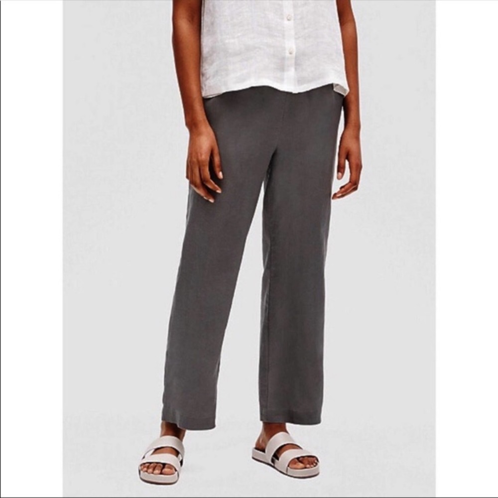 Eileen Fisher Gray Linen Blend Pants